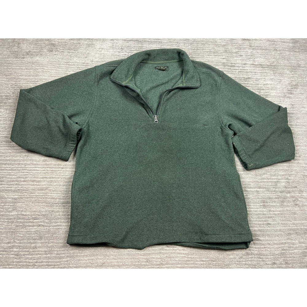 Great Northwest Pullover Mens L Green Quarter Zip Fleece Marl Long Sleeve Casual